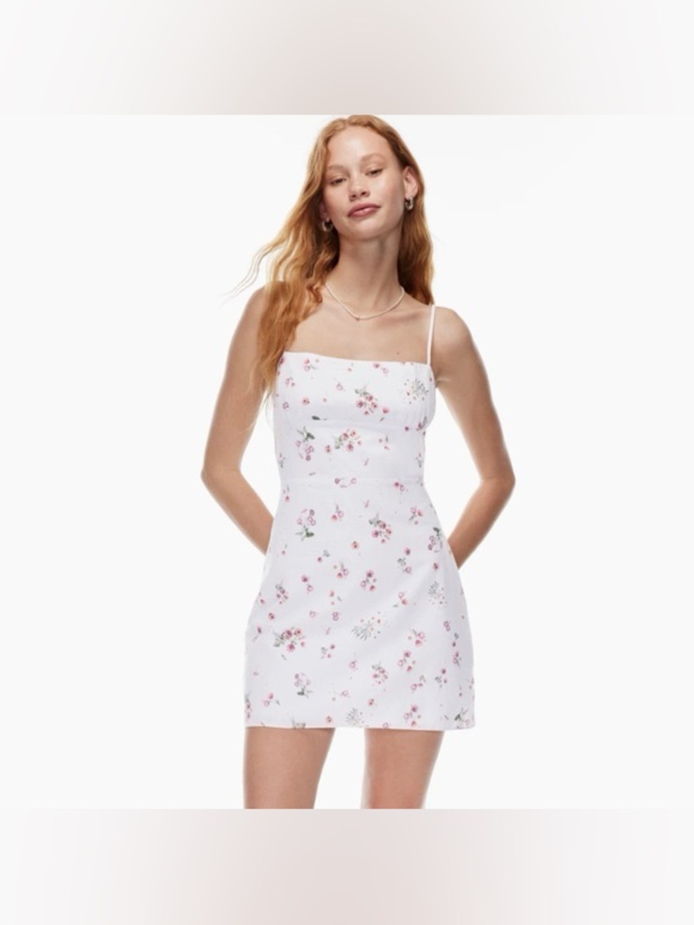 Sunday Best Lilac Floral Mini Dress - Linen / Cotton Blend